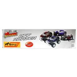 DRIM DISCOUNT Vehículos, Trenes Y Parkings-Jeep de Juguete con Remolque y Coche Rojo y Negro