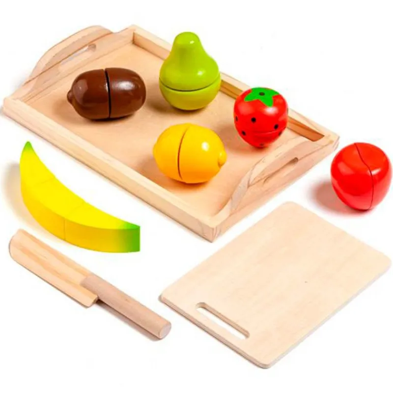 MOLTO Juegos De Madera|Juegos Y Juguetes De Imitación-Juego Bandeja Frutas de Madera