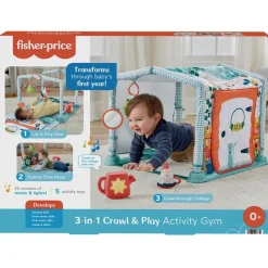 FISHER PRICE Mantas Y Gimnasios De Actividades|Primera Infancia Y Preescolar-Manta de actividades Casita de Campo 2 en 1