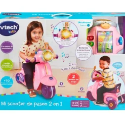 VTECH Bicicletas, Correpasillos Y Triciclos-Mi Scooter de Paseo 2 en 1 Rosa