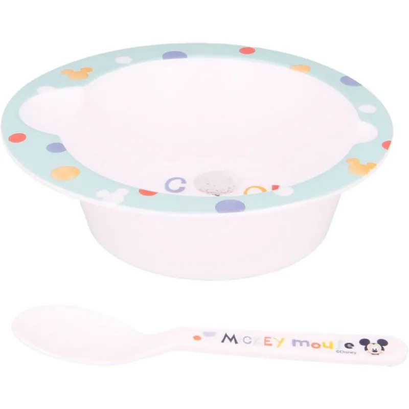 STOR Vajillas Infantiles-Mickey Mouse Pack Plato + Cuchara Micro