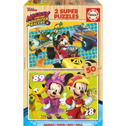 EDUCA Juegos De Madera-Mickey y los Superpilotos Puzzle 2x50 piezas