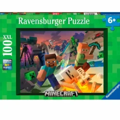 RAVENSBURGER Puzzles Y Construcciones-Minecraft Puzzle 100 Piezas XXL