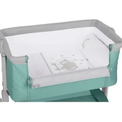 Minicuna Colecho Comfy Menta + textil Elefante*MS Outlet