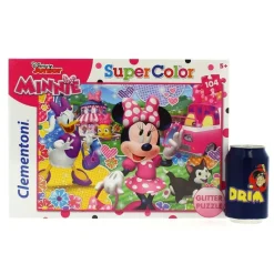 CLEMENTONI Puzzles Y Construcciones-Minnie Mouse Puzzle con Purpurina de 104 Piezas