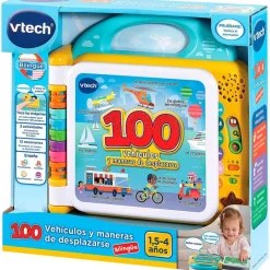 VTECH Juegos Y Juguetes Educativos|Primera Infancia Y Preescolar-Mis Primeras 100 Palabras Bilingüe Vehículos