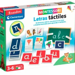 CLEMENTONI Juegos Y Juguetes Educativos-Montessori Pack Letras Táctiles