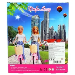 DRIM DISCOUNT Muñecas-Muñeca Fashion Blanca con Bicicleta