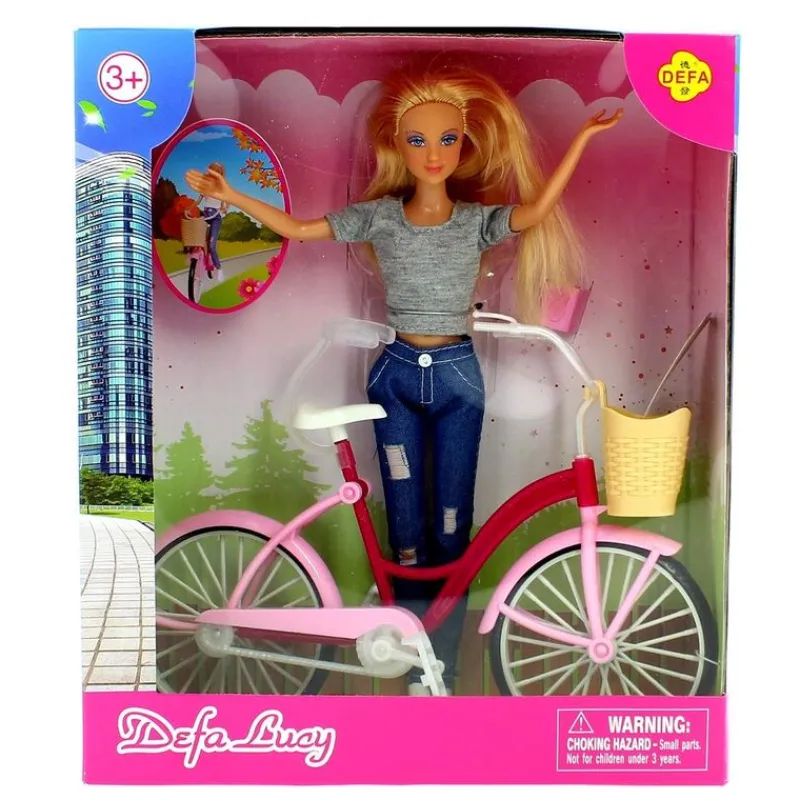 DRIM DISCOUNT Muñecas-Muñeca Fashion con Bicicleta Surtida