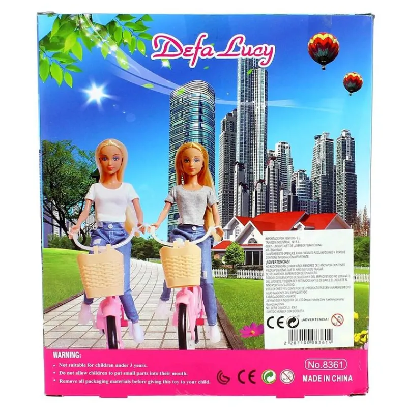 DRIM DISCOUNT Muñecas-Muñeca Fashion con Bicicleta Surtida