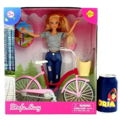 DRIM DISCOUNT Muñecas-Muñeca Fashion con Bicicleta Surtida