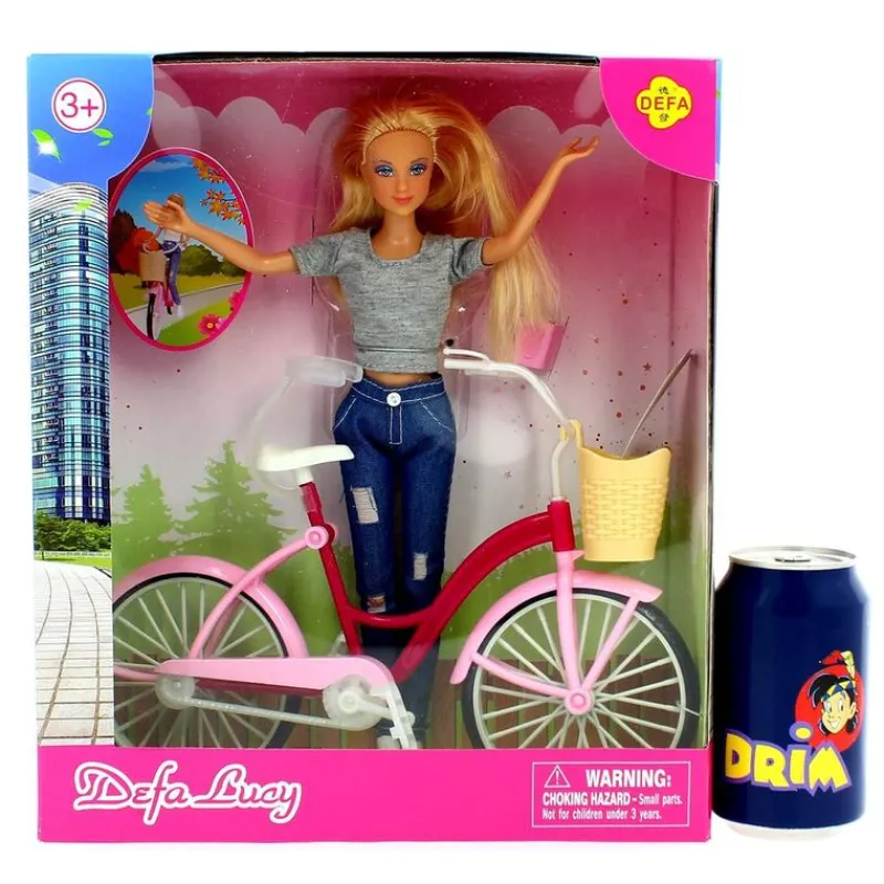 DRIM DISCOUNT Muñecas-Muñeca Fashion con Bicicleta Surtida