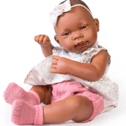 MUÑECAS ANTONIO JUAN Muñecas-Muñeca Recién Nacida Mulata con Mantita