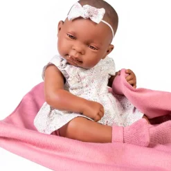 MUÑECAS ANTONIO JUAN Muñecas-Muñeca Recién Nacida Mulata con Mantita