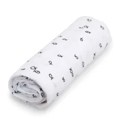 BABYCLIC Ropa De Cuna-Muselina Bambú Fish Blanco