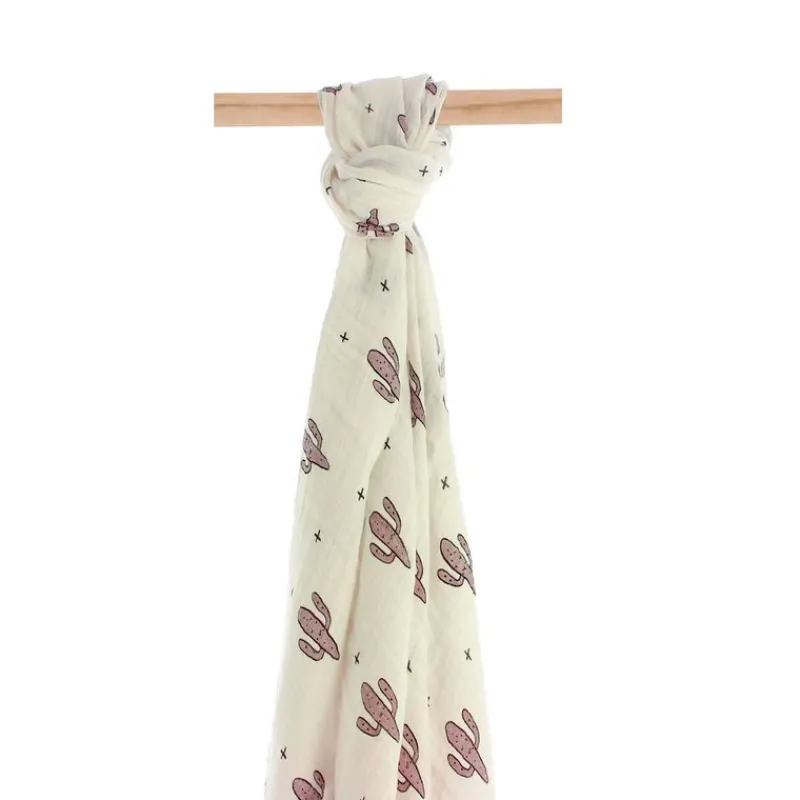 Muselina Bambú 120x120 cm Cactus Rosa*PIRULOS Outlet