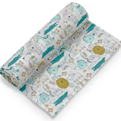 INTERBABY Ropa De Cuna-Muselina bambu 120*120 animalitos