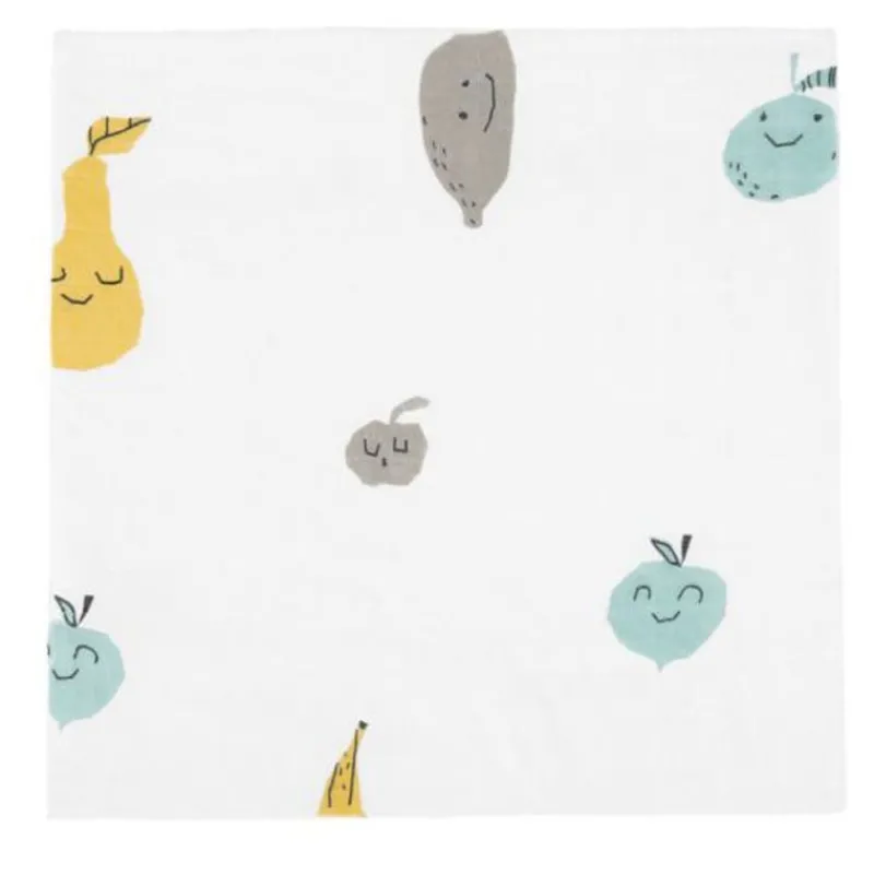 PETIT PRAIA Ropa De Cuna-Muselina de Bambú 120x120 Fruits