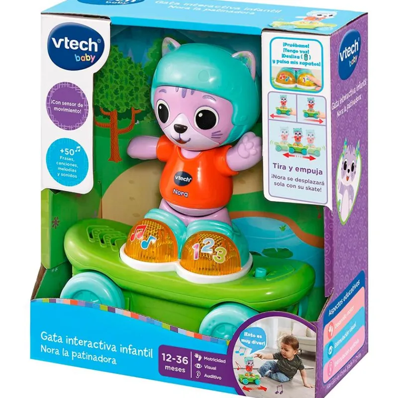 VTECH Primera Infancia Y Preescolar-Nora la Patinadora Gatita Interactiva
