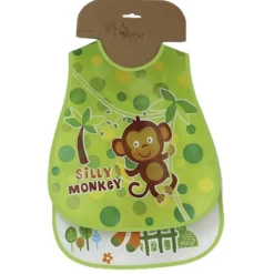 VADEBEBE Baberos-Pack 2 baberos Peva Horse/ Monkey