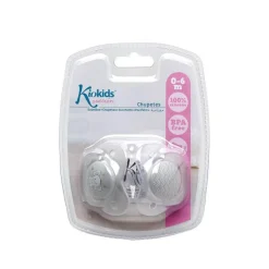 Pack 2 chupetes de 0-6m Gris*KIOKIDS Clearance