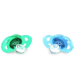 TWISTSHAKE Chupetes Y Dentición-Pack 2 Chupetes de Silicona 0-6 Meses Azul/Verde