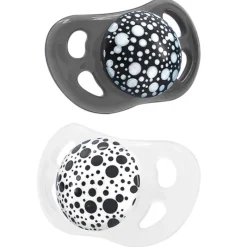 TWISTSHAKE Chupetes Y Dentición-Pack 2 Chupetes de Silicona 0-6 Meses Negro/blanco