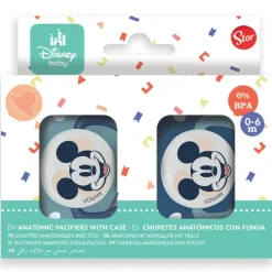 Pack 2 Chupetes 0-6m con funda Mickey*STOR Outlet