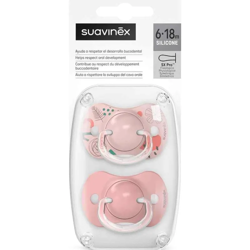 SUAVINEX Chupetes Y Dentición-Pack 2 chupetes 6-18M Walk Nude