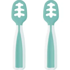 KIOKIDS Vajillas Infantiles-Pack 2 precucharas aprendizaje Verde