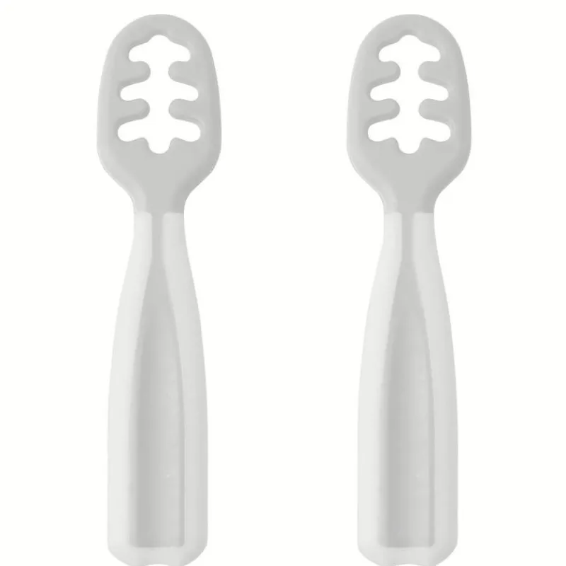 KIOKIDS Vajillas Infantiles-Pack 2 precucharas aprendizaje Gris