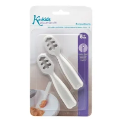 KIOKIDS Vajillas Infantiles-Pack 2 precucharas aprendizaje Gris
