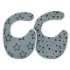 VADEBEBE Baberos-Pack baberos Gris Estrella Negra