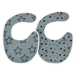 VADEBEBE Baberos-Pack baberos Gris Estrella Negra