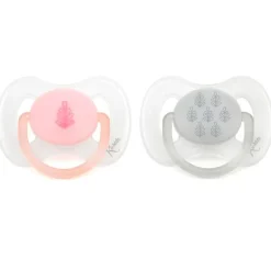 Pack de 2 chupetes ortodónticos Rosa y Gris*KIOKIDS New