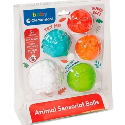 CLEMENTONI Primera Infancia Y Preescolar-Pack Pelotas Sensoriales Animals