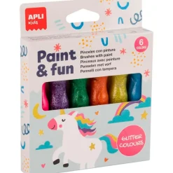 APLI Escolar|Manualidades-Pack Temperas en Tubo con Pincel