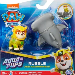 SPIN MASTER Figuras Y Figuras De Acción-Patrulla Canina Aqua Pups Figura Rubble + Tiburón
