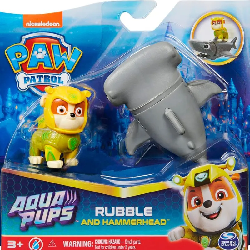 SPIN MASTER Figuras Y Figuras De Acción-Patrulla Canina Aqua Pups Figura Rubble + Tiburón