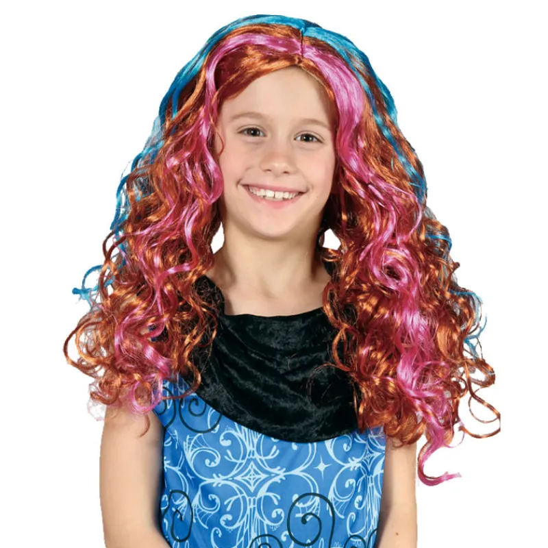 Peluca Larga Rizada Multicolor Infantil*DRIM DISCOUNT New