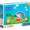 CLEMENTONI Puzzles Y Construcciones-Peppa Pig Cubos 12 Piezas