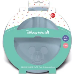 STOR Vajillas Infantiles-Plato compartimentos silicona Mickey Mouse