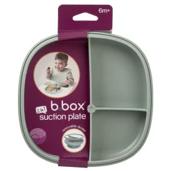 B.BOX Vajillas Infantiles-Plato de silicona 2 en 1 con compartimentos extraíbles Menta