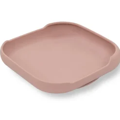 INTERBABY Vajillas Infantiles-Plato llano silicona antideslizamiento Rosa