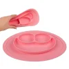 KIOKIDS Vajillas Infantiles-Plato silicona antivuelco Rosa