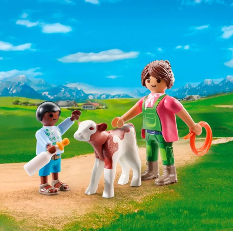 Duo Granjero con Ternero*PLAYMOBIL New