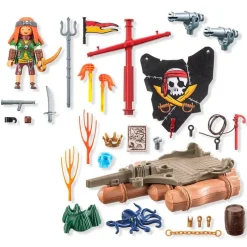PLAYMOBIL Playmobil-Pirates Bote Pirata con Tesoro