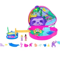 MATTEL Muñecas-Polly Pocket Estuche Familia Perezosos 2 en 1