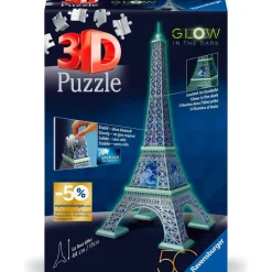 RAVENSBURGER Puzzles Y Construcciones-Puzzle 3D Torre Eiffel Brilla Oscuridad