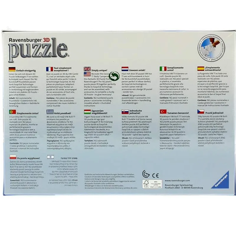 RAVENSBURGER Puzzles Y Construcciones-Puzzle Furgoneta Volkswagen 3D